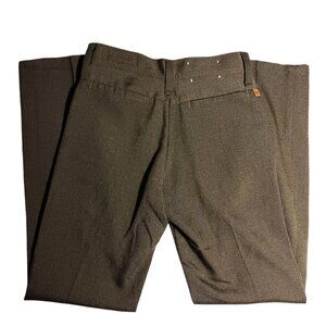 Boys 12 24x26 Pants Vintage 1970's Slim Fit Brown Slinky Rayon Blend Mod USA